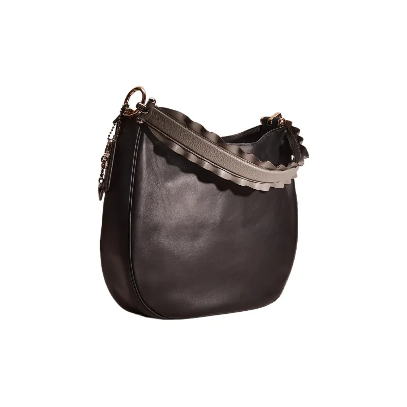 COACH Mae Glove Tanned Leather With Leather Handbag, Shoulder Bag, Crossbody Bag Large Size Women's Black-1