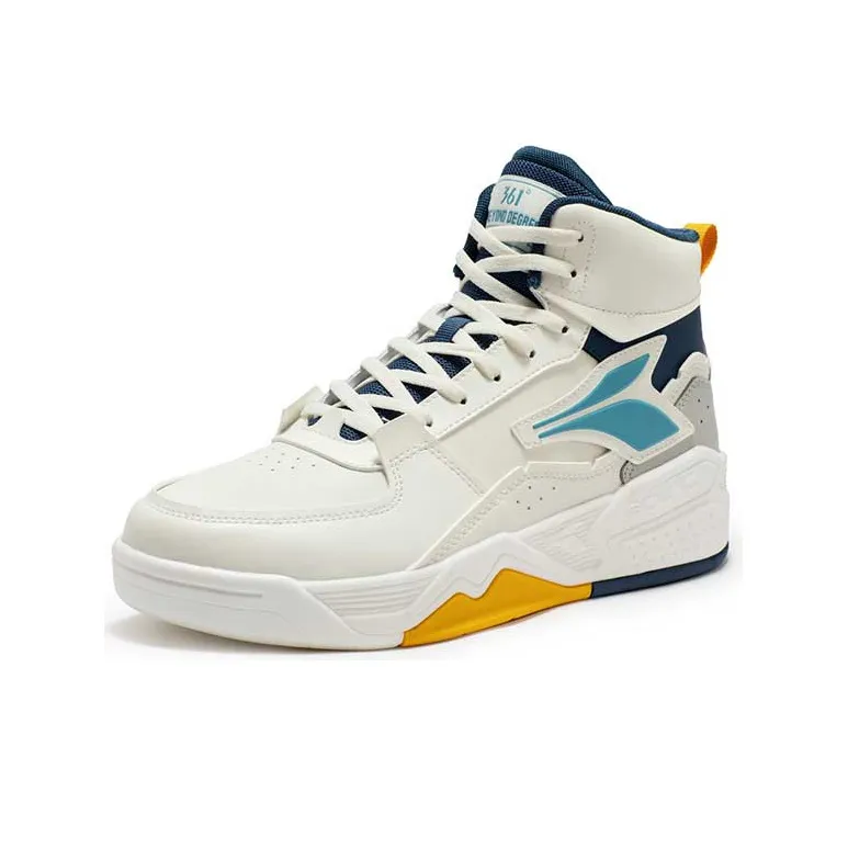 361° Life Collection High Top Skateboard Shoes Men's White Blue-1
