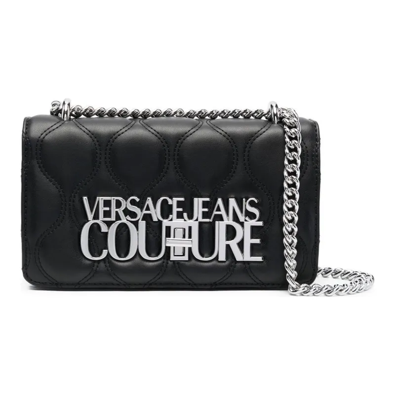 VERSACE JEANS COUTURE Polyurethane Shoulder Bag, Crossbody Bag Regular Women's Black-0