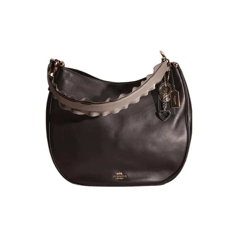 COACH Mae Glove Tanned Leather With Leather Handbag, Shoulder Bag, Crossbody Bag Large Size Women's Black-0
