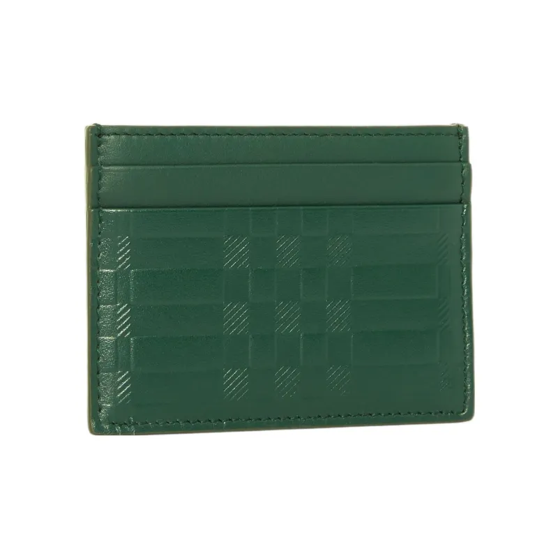 Burberry Calfskin Card Holder Men's Deep Dark Green-2