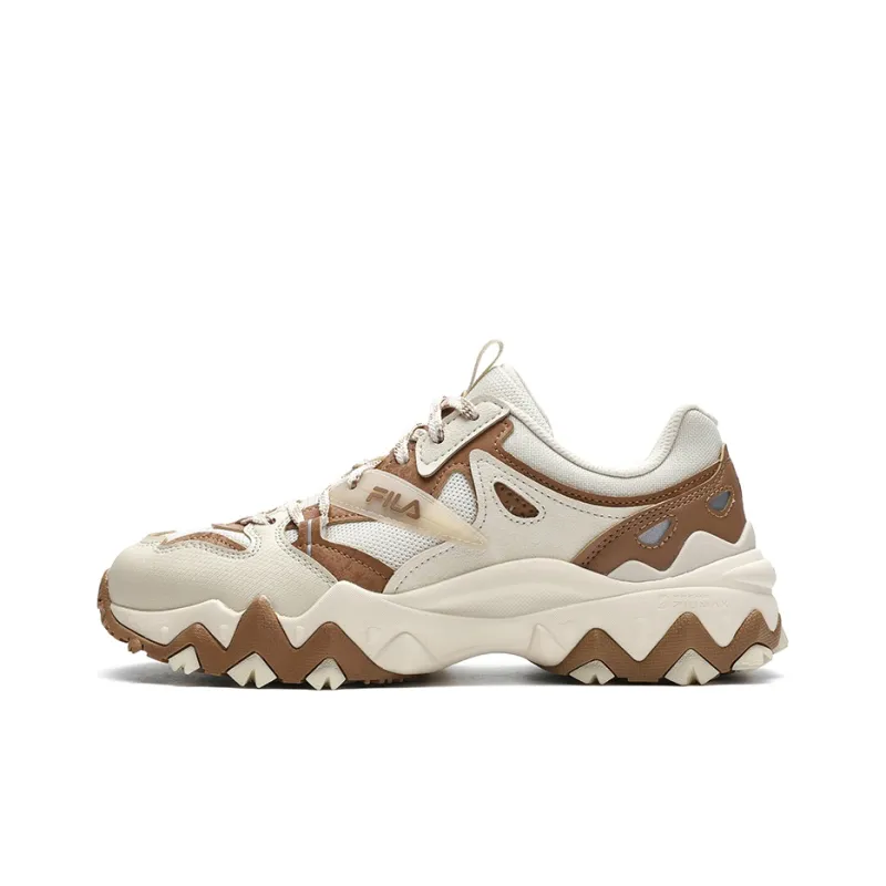 FILA Oakmont 2 European Style Cushioning Anti-Slip And Wear-Resistant Coverage Low-Top Casual Shoes Women's White Brown-0
