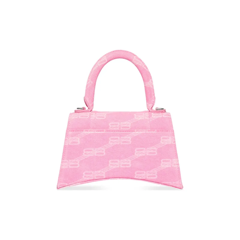 Balenciaga Hourglass Denim Hourglass Bag, Shoulder Bag, Crossbody Bag, Handbag Small Size Women's Pink-1