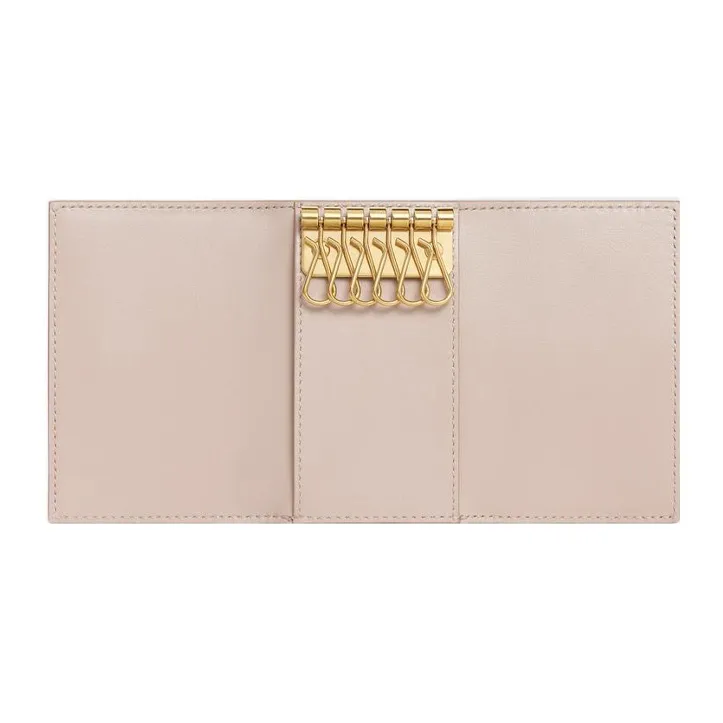 CELINE Grained Calfskin Key Pouch Women's Nude/Pink-3