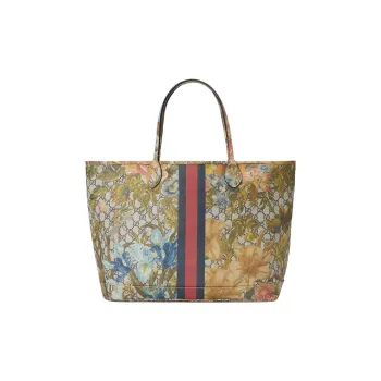 GUCCI Ophidia Canvas Tote Bag Shopping Bag Handbag Shoulder Bag Large Size Women's Multicolor