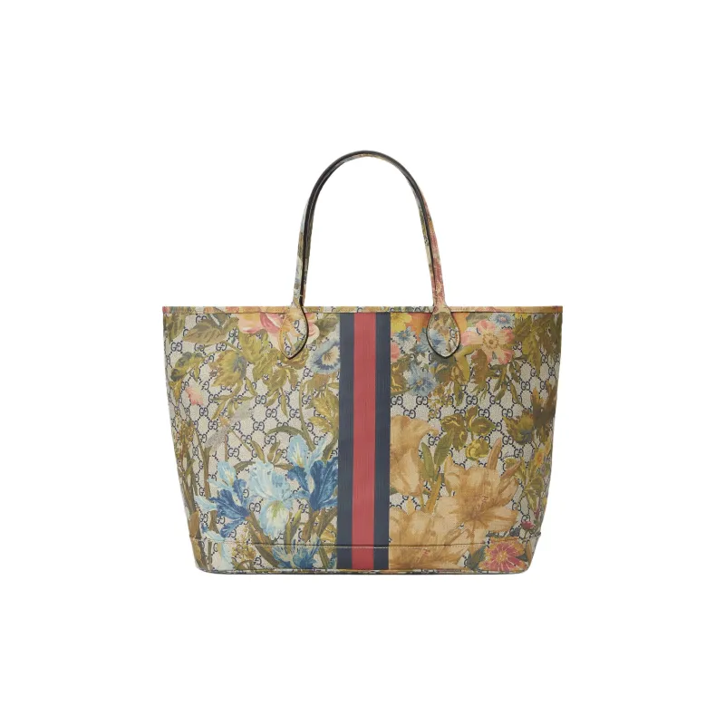 GUCCI Ophidia Canvas Tote Bag Shopping Bag Handbag Shoulder Bag Large Size Women's Multicolor-0