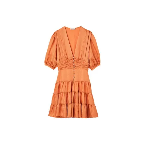 Sandro Short-Sleeved Dresses Women's Light Orange