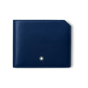 MONTBLANC Cow Leather Wallet Men's Midnight Blue