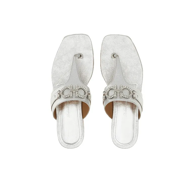 FERRAGAMO Fashion Slippers Women's Silver-2