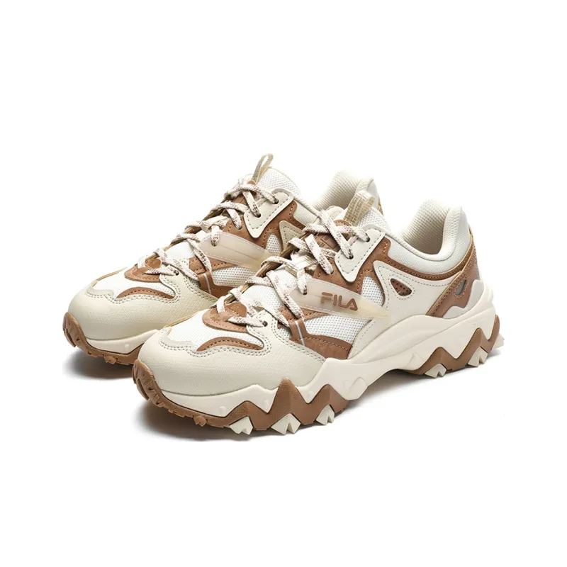FILA Oakmont 2 European Style Cushioning Anti-Slip And Wear-Resistant Coverage Low-Top Casual Shoes Women's White Brown-1