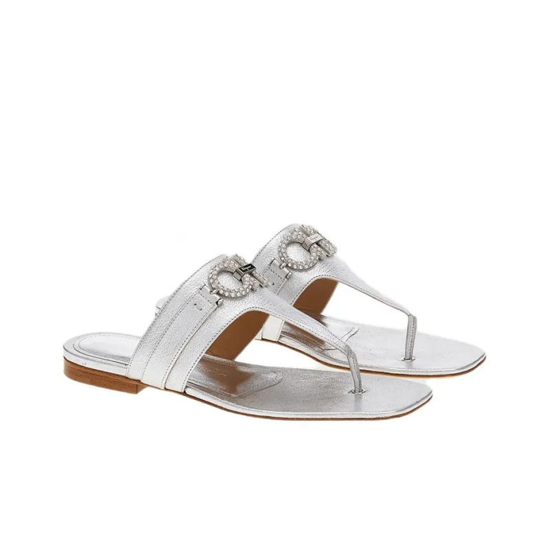 FERRAGAMO Fashion Slippers Women's Silver-1