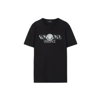 VERSACE Logo Printed Crewneck T Shirt