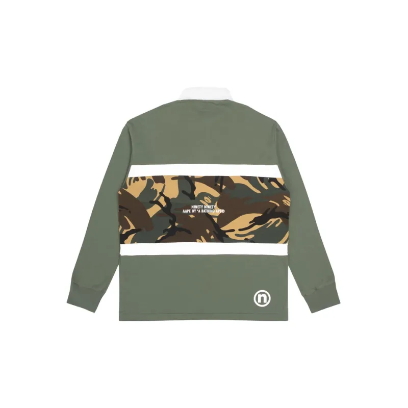 Bape X 9090 Camo Long Sleeves Rugby Polo-4