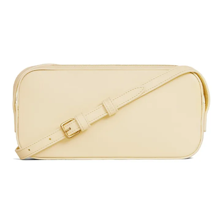 CELINE Cuir Triomphe Triumph Cow Leather Handbag, Shoulder Bag Mini Women's Light Yellow/Light Yellow-2