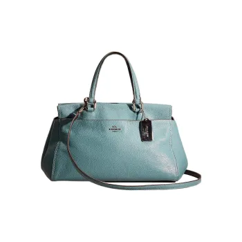 COACH Fulton Pebbled Leather Briefcase Shoulder Bag Crossbody Bag Handbag Large Size Women's Sea Blue