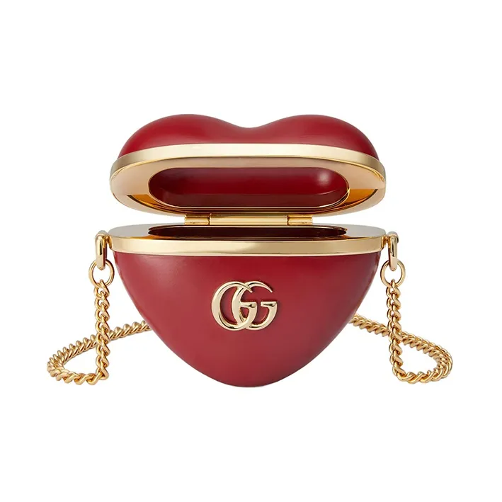 GUCCI Resin Shoulder Bag, Crossbody Bag With AirPods Case And Earphone Case Women's Red/Gold-4