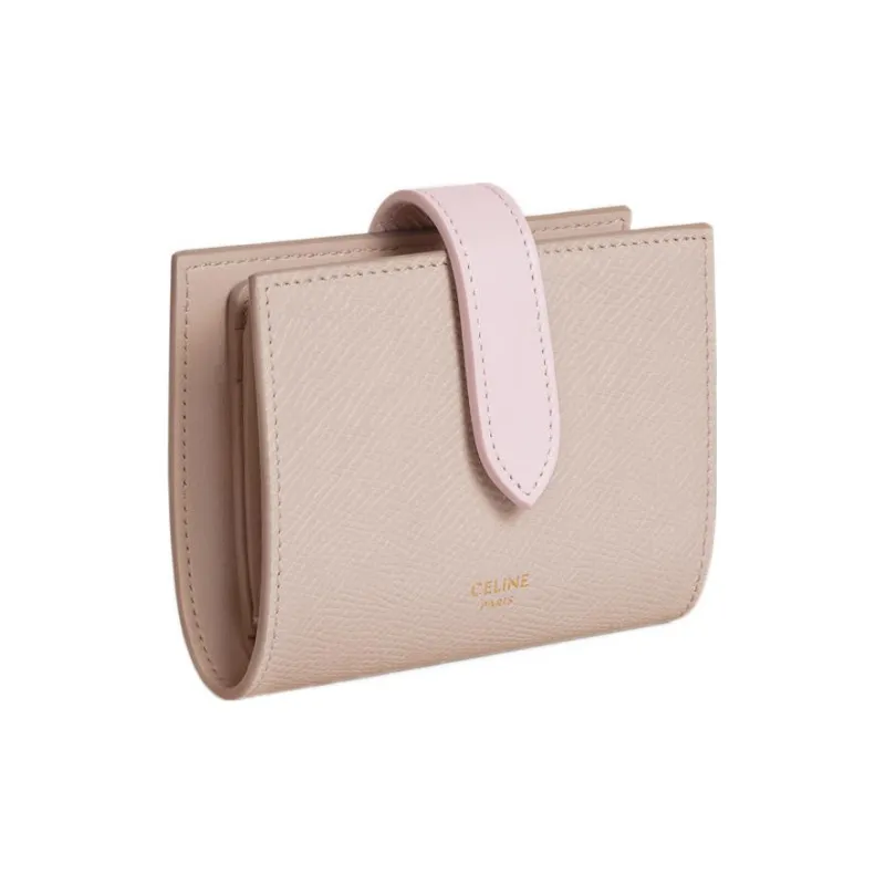 CELINE Grained Calfskin Wallet Small Size Women's Nude/Pink-1