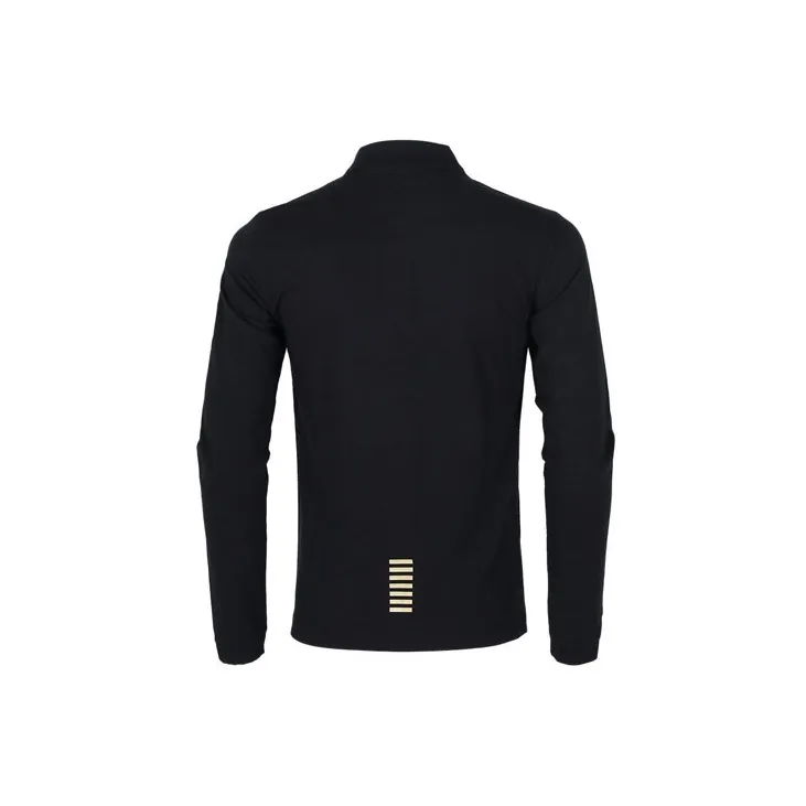 EMPORIO ARMANI EA7 Polo Shirt Men's Black Gold Logo-1
