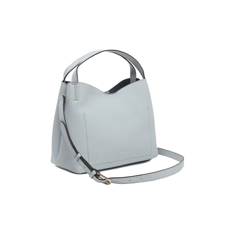Furla Primula Textured Calfskin HOBO Bag Shoulder Handbag Women's Light Blue-2