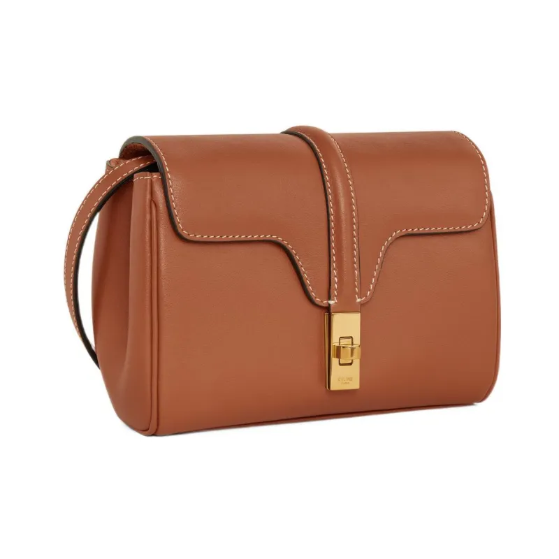 CELINE 16 Calfskin Shoulder Bag, Crossbody Bag Mini Women's Brown-1
