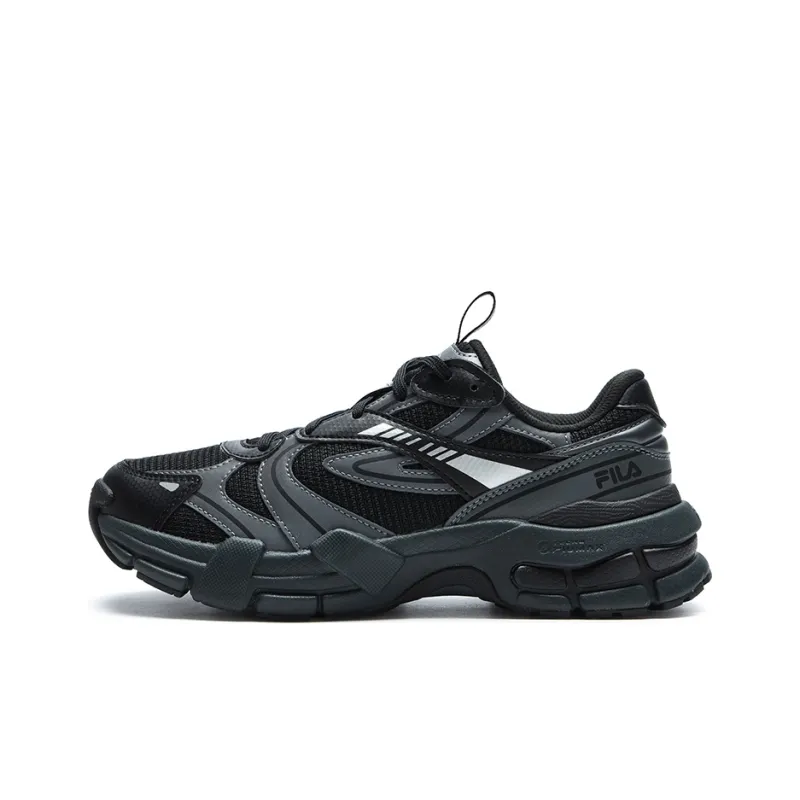 FILA DECODER Anti Slip And Wear Resistant Breathable Low Top Casual Running Shoes Women's Black Gray-0