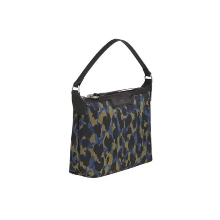 LONGCHAMP Le Pliage Polyester One Shoulder Handbags Small Size Women's Brown & Blue & Black-1