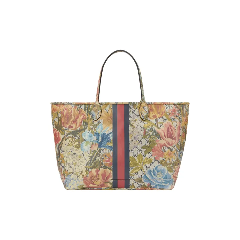 GUCCI Ophidia Canvas Tote Bag Shopping Bag Handbag Shoulder Bag Large Size Women's Multicolor-4