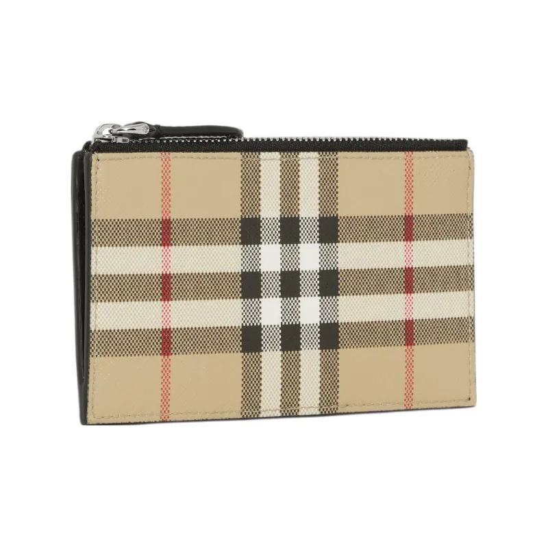 Burberry Vintage Cotton Card Holder Men's Beige-1