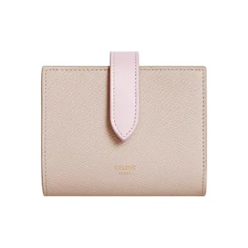 CELINE Grained Calfskin Wallet Small Size Women's Nude/Pink