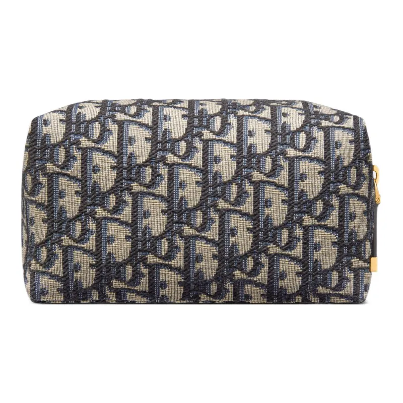 DIOR 30 Montaigne Oblique Printed Fabric Clutch Women's Blue-2