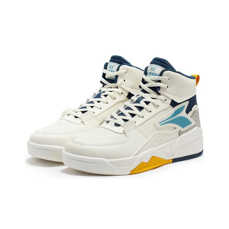 361° Life Collection High Top Skateboard Shoes Men's White Blue-2