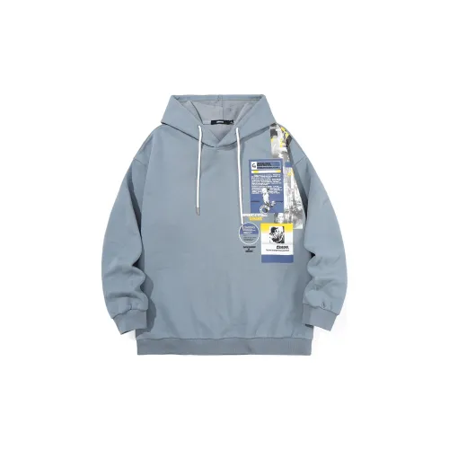 GENANX Sweatshirts Unisex Gray Blue