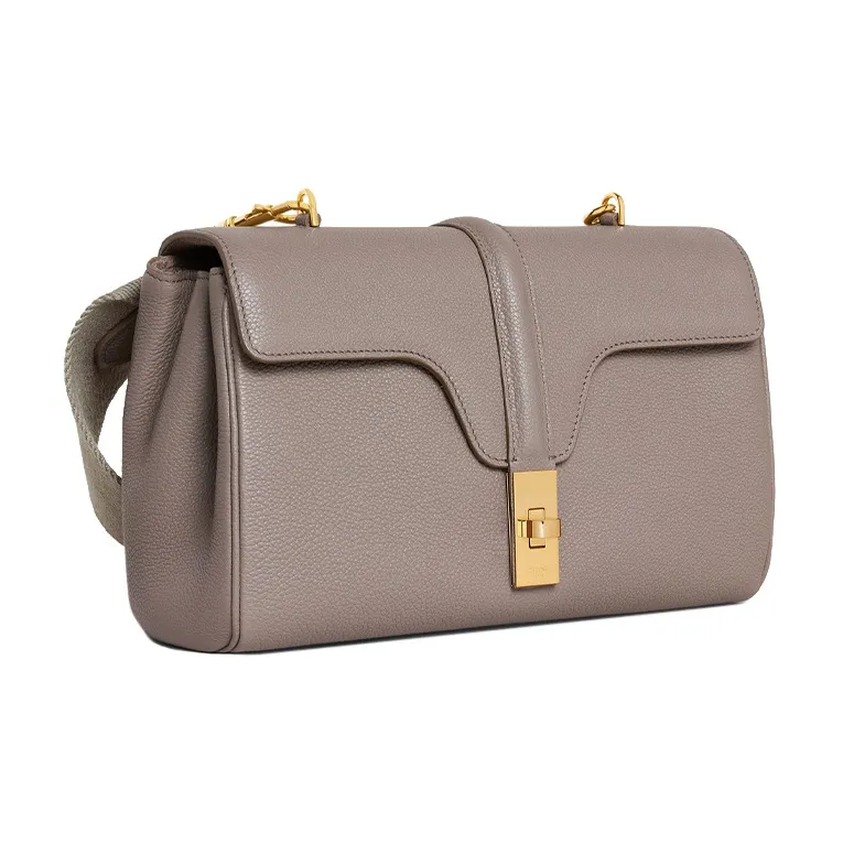 CELINE 16 Soft Grained Calfskin Handbag Shoulder Bag Crossbody Bag Women's Gray-1