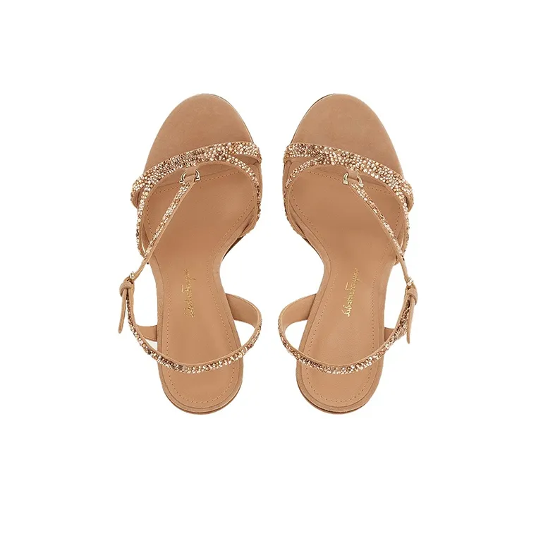 FERRAGAMO Gancini 105mm Crystal-embellished Sandals-2