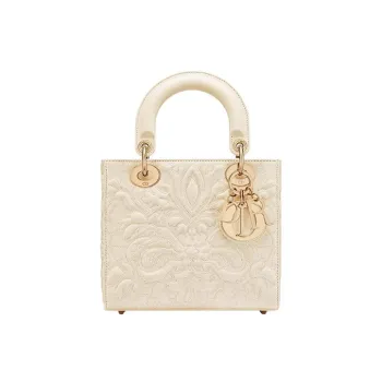DIOR Lady DiorMy ABCDior Sheepskin Dior Bag Shoulder Bag Crossbody Bag Handbag Small Size Women's Milk White