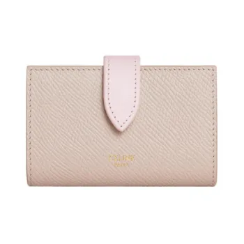 CELINE Grained Calfskin Key Pouch Women's Nude/Pink