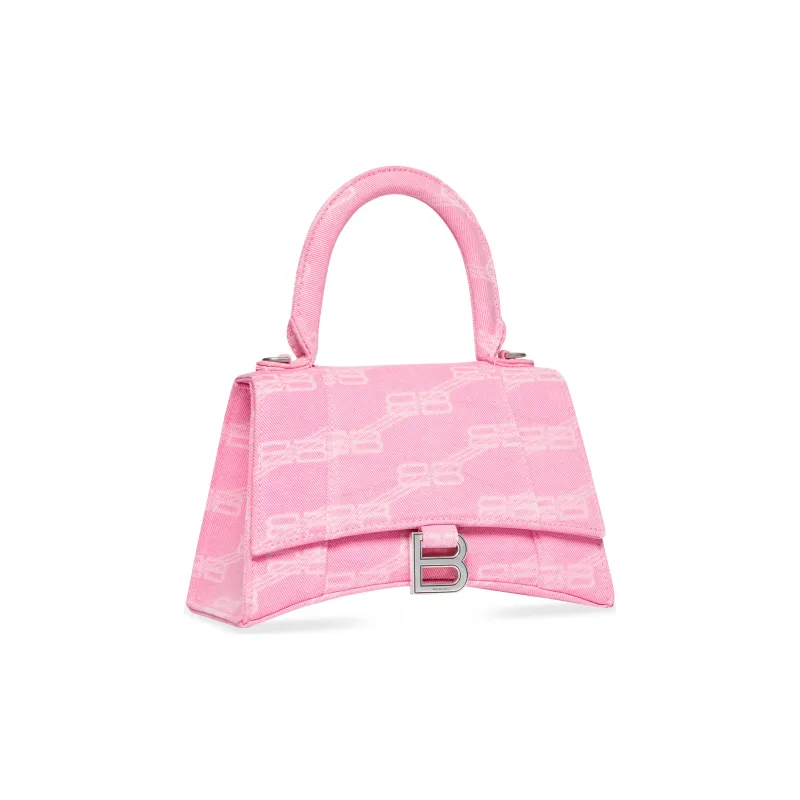 Balenciaga Hourglass Denim Hourglass Bag, Shoulder Bag, Crossbody Bag, Handbag Small Size Women's Pink-2
