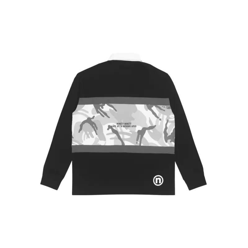 Bape X 9090 Camo Long Sleeves Rugby Polo-1