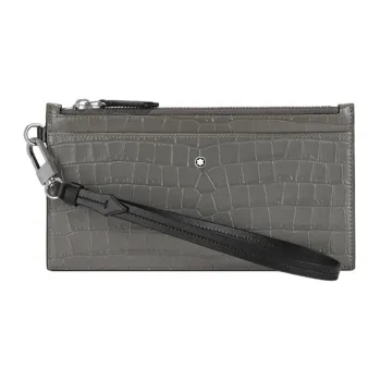 MONTBLANC Meisterstuck Cow Leather Patchwork Wallet Coin Purse Card Holder Clutch Mini Men's Gray