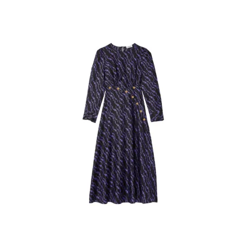 Sandro Long-Sleeved Dresses Women's Purple/Black