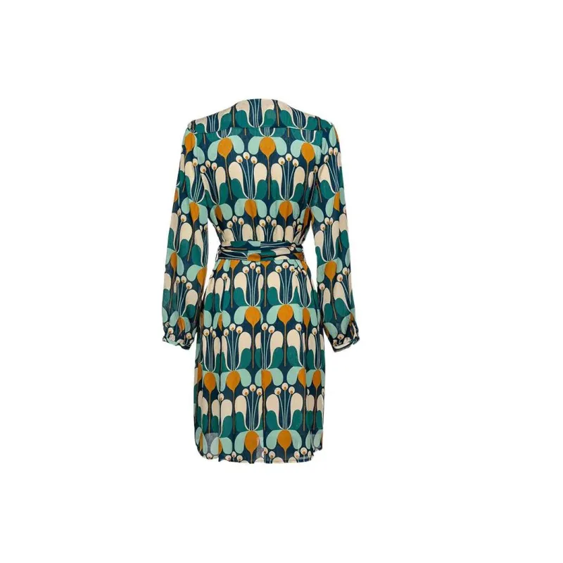 PINKO FW22 Long Sleeved Dress Women's Green-1