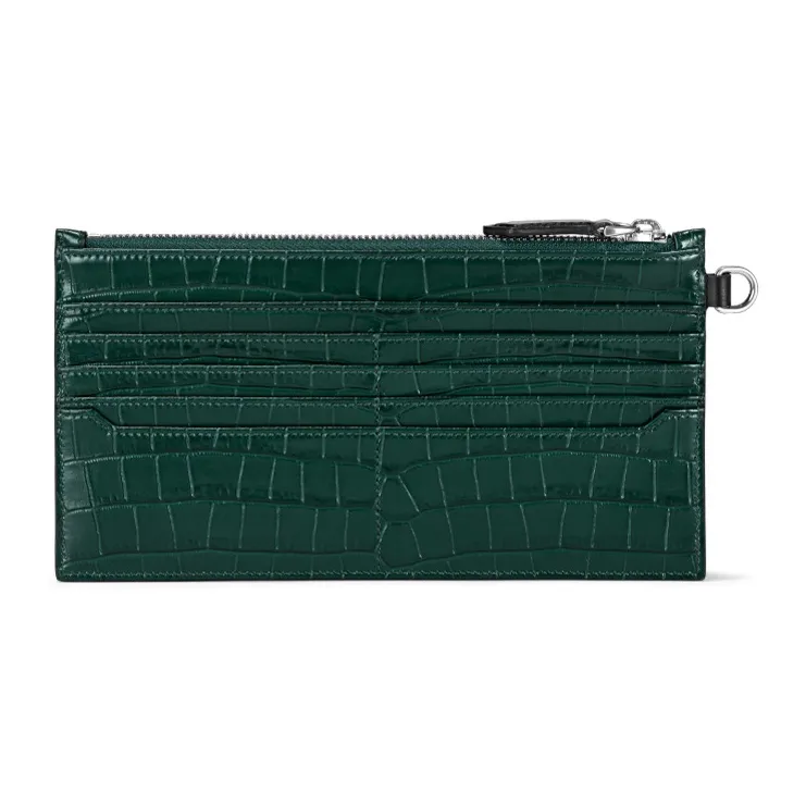 MONTBLANC Meisterstuck Cow Leather Patchwork Card Holder Coin Purse Handbag Clutch Mini Men's British Green-2