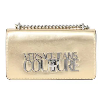 VERSACE JEANS COUTURE Leather Shoulder Bag Crossbody Bag Women's Gold
