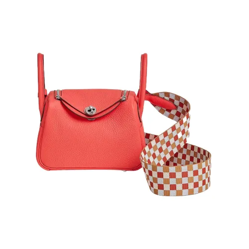 HERMES Lindy Clemence Leather Handbag Shoulder Bag Crossbody Bag Mini Women's Texas Pink/Tea/Beige/Blue