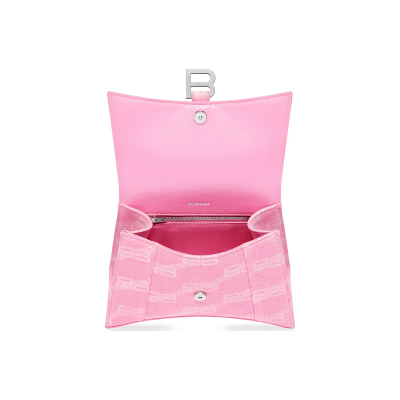 Balenciaga Hourglass Denim Hourglass Bag, Shoulder Bag, Crossbody Bag, Handbag Small Size Women's Pink-4