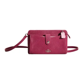 COACH Noa Pop Up Cross Grain Leather Shoulder Bag, Crossbody Bag Women's Cotton Candy Purple
