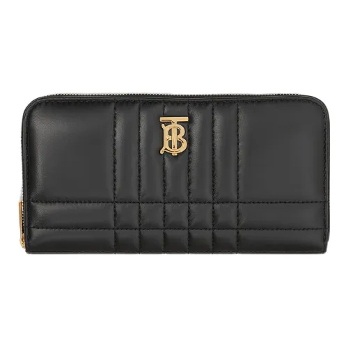 Burberry Lola Bag Quilting Lambskin Wallet Women's Black