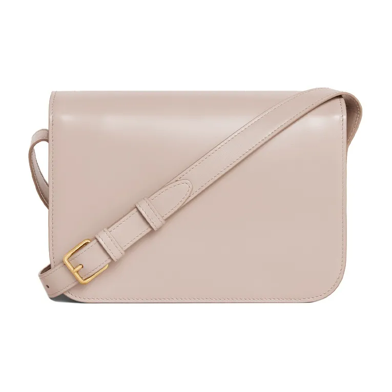 CELINE Cuir Triomphe Calfskin Crossbody Bag Shoulder Bag Medium Size Women's Light Pink-2