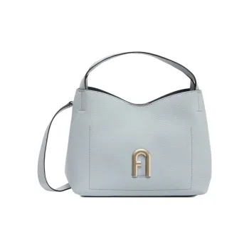 Furla Primula Textured Calfskin HOBO Bag Shoulder Handbag Women's Light Blue
