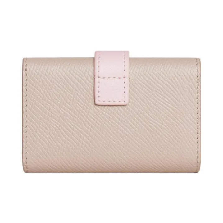 CELINE Grained Calfskin Key Pouch Women's Nude/Pink-2